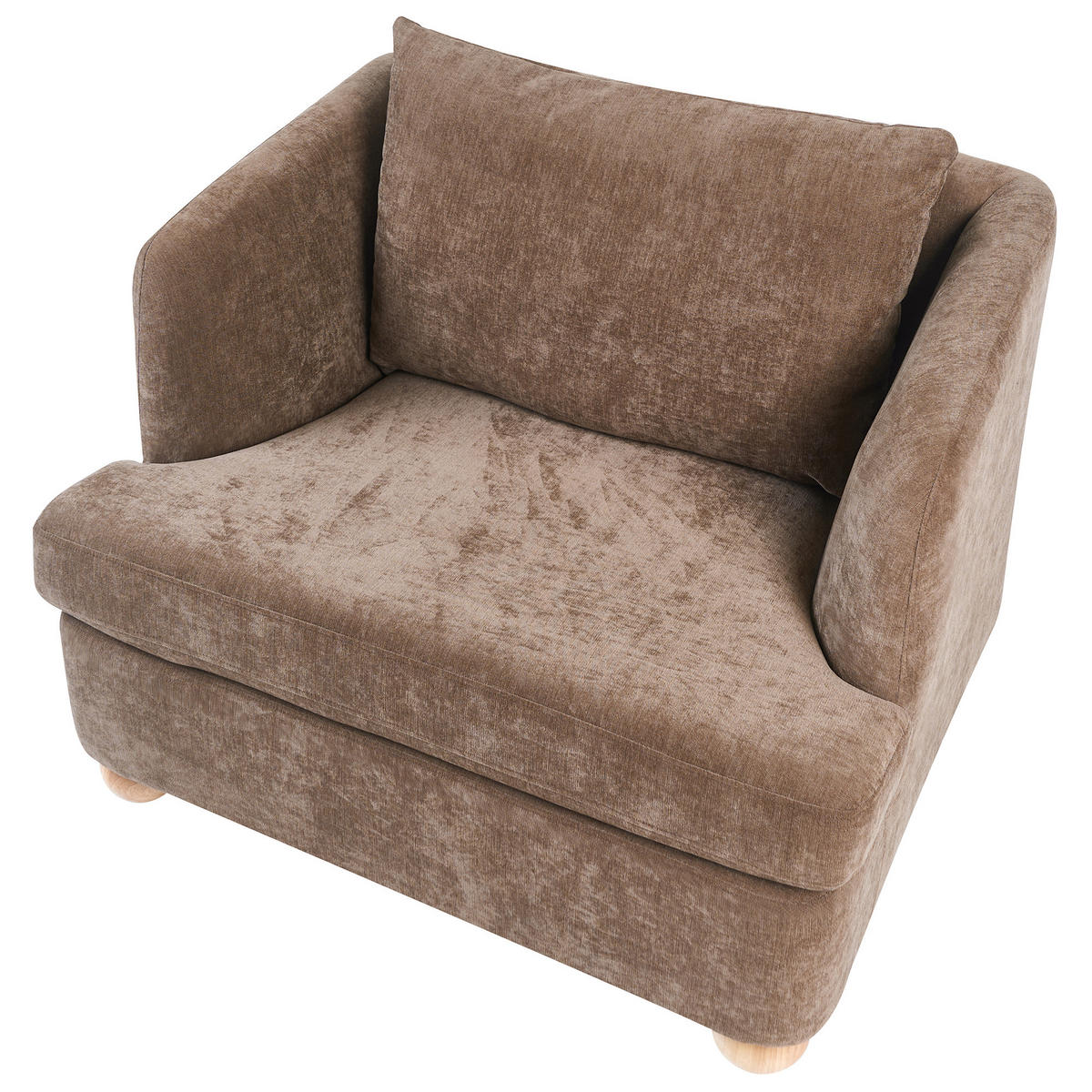 SESSEL Chenillegewebe Braun Rattvik - Hellbraun/Braun, Textil (98/86/82cm) - Beliani