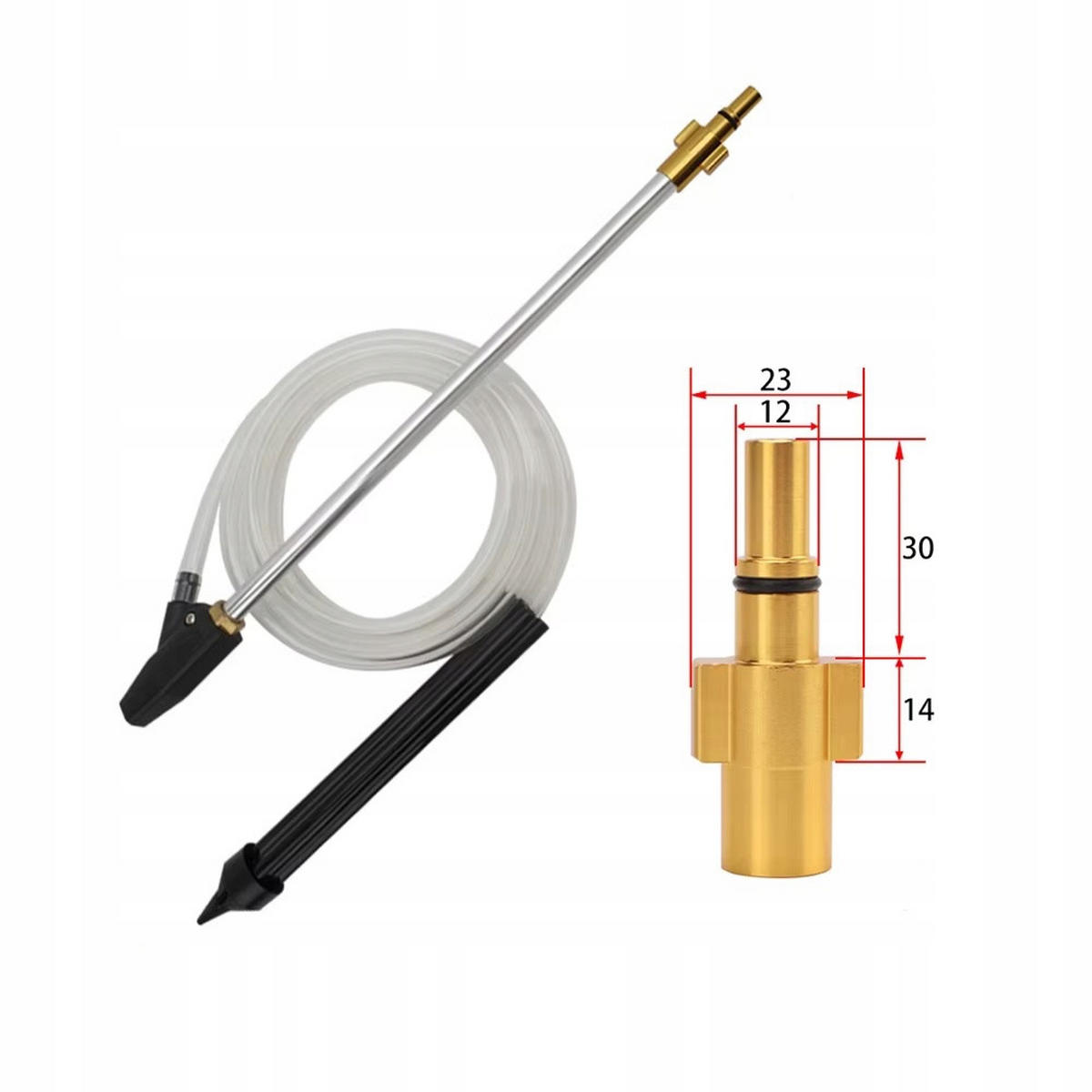 INJEKTOR Universal Set, Keramikdüse, Messinganschluss, 3 m Schlauch, Hochdrucklanze 460 mm - Multicolor, Kunststoff/Metall (10/10/10cm)