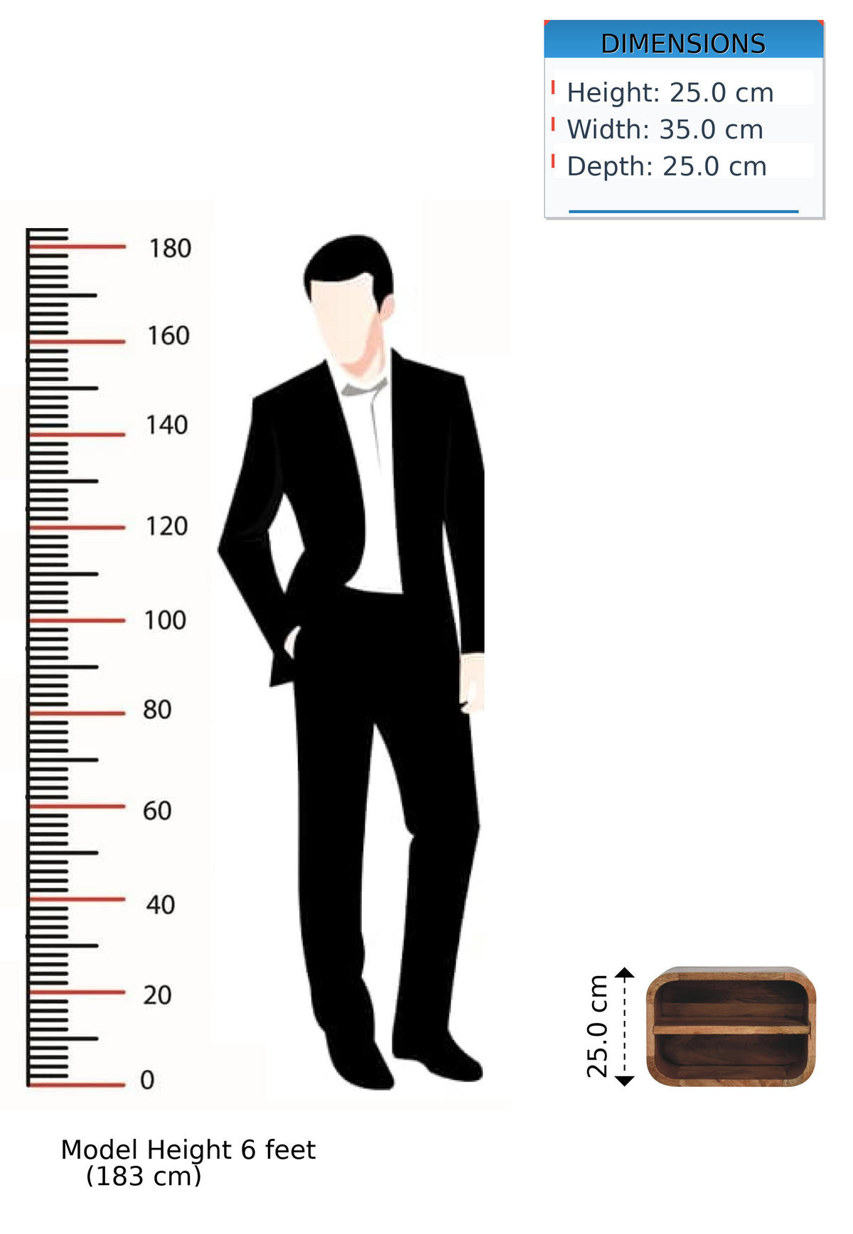 NACHTTISCH Levitate, Wandmontiert, 2 Schublade, Braun - Beige/Messingfarben, Holz/Metall (35/25/25cm) - Artisan Furniture