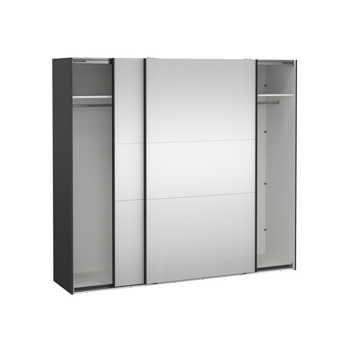 SCHIEBETÜRENSCHRANK, Como, Grau, Holzwerkstoff, 244 x 67 x 221 cm - Grau, Holzwerkstoff (244/221/67cm) - ebuy24