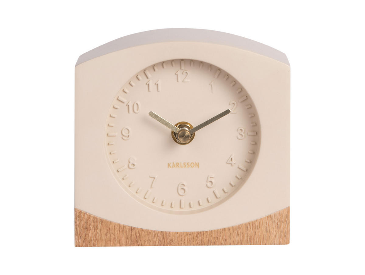 TISCHUHR Paris with Wood - Weiß - 12/12,5 cm - Weiß, Kunststoff (12/12/12cm) - Karlsson