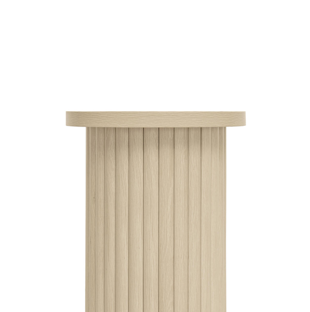 KLUBSKA miza, komplet 2 kosov, Ø 68,7/40,1 cm naravna, MDF z videzom lesa - naravne barve, leseni material (68.7/68.7/40.6cm) - BEAOK