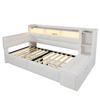 TAGESBETT 90/190 cm DE-04946, mit 2 Schubladen und LED in Weiß - Weiß, Holzwerkstoff (90/190cm) - ComfortXL