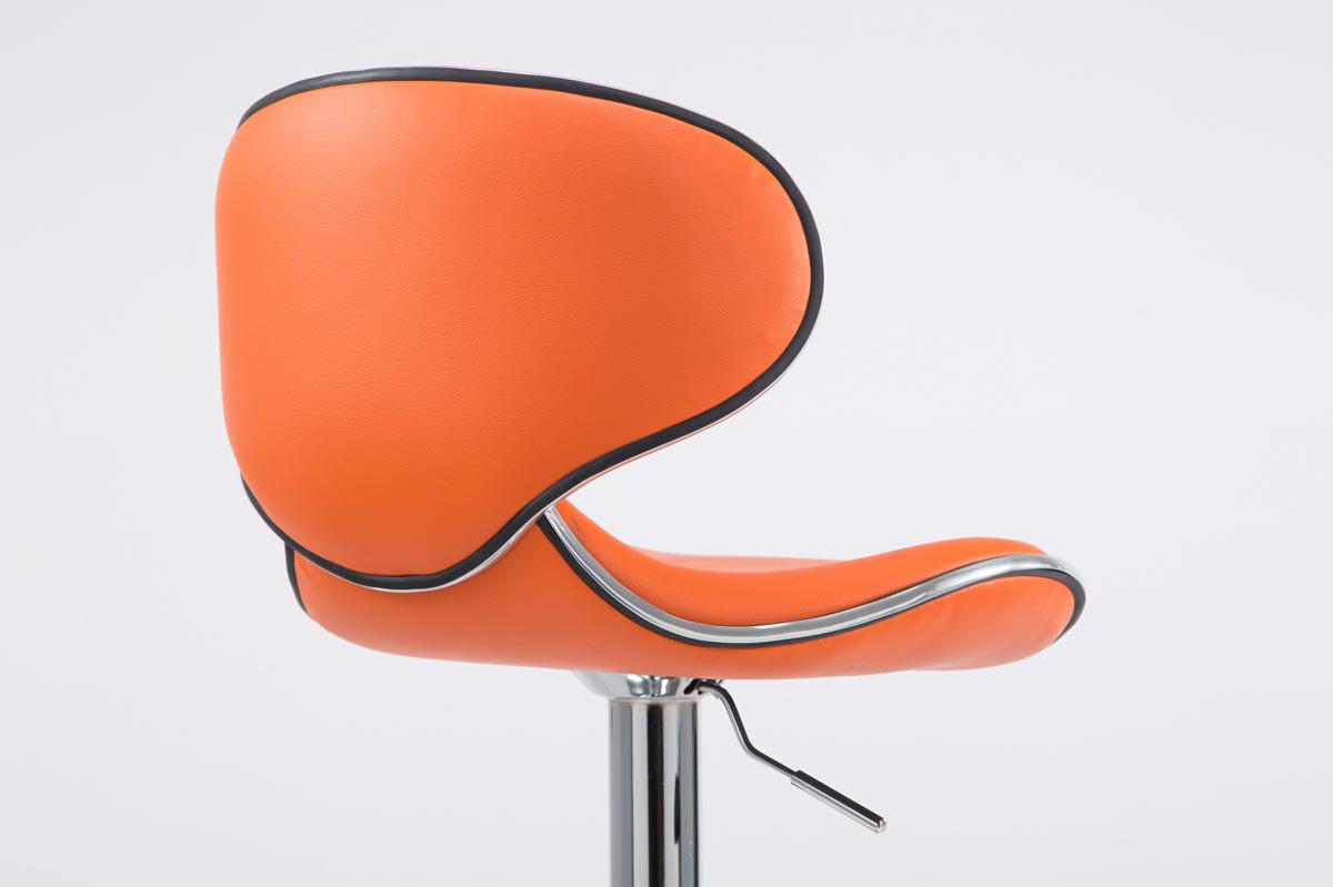 BARHOCKER Famir Kunstleder Orange Silber - Orange, Leder (46/88/49cm) - DELUKE