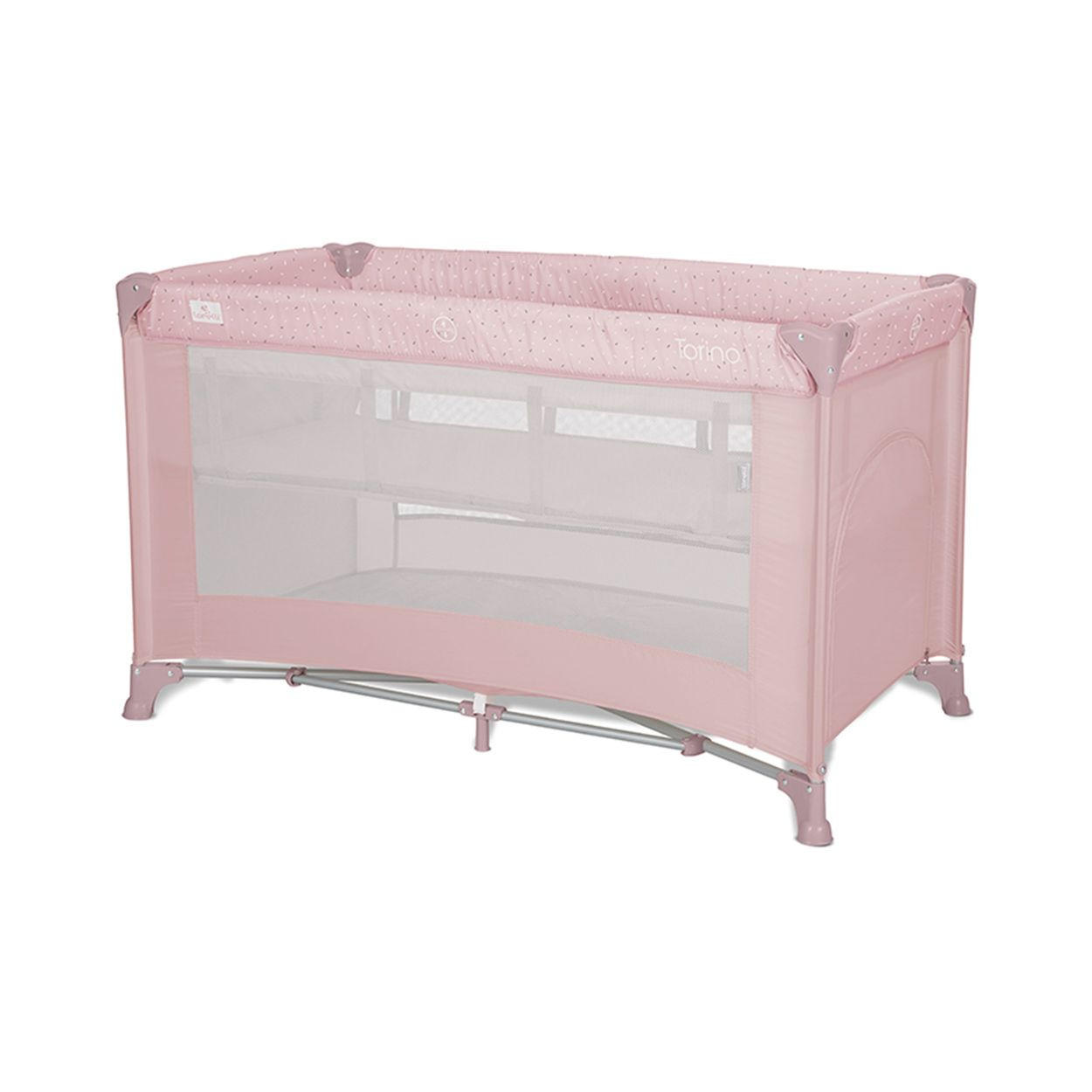 REISEBETT Torino 2 Ebenen pink faltbar seitliche Öffnung Tragetasche Matratze - Pink, Kunststoff (68/127cm) - Lorelli
