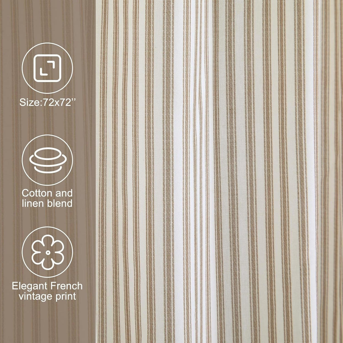 DUSCHVORHANG – Braun (180 × 180 cm) - Hellbraun, Textil (180/180cm)