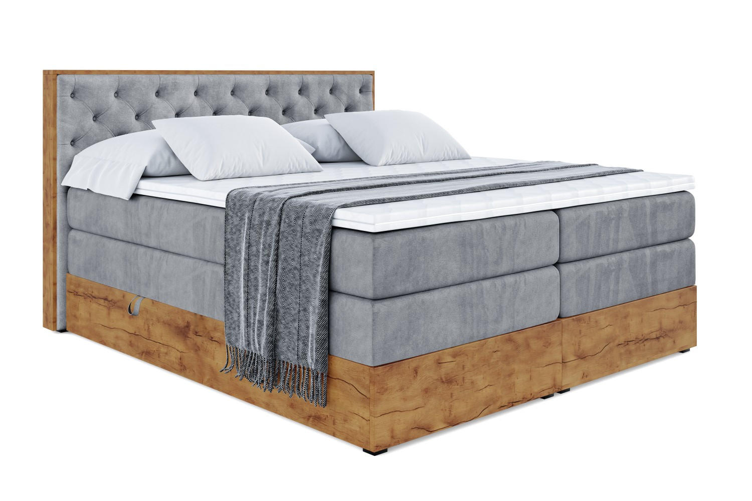 Altdecor Boxspringbett Grau 200x200 cm