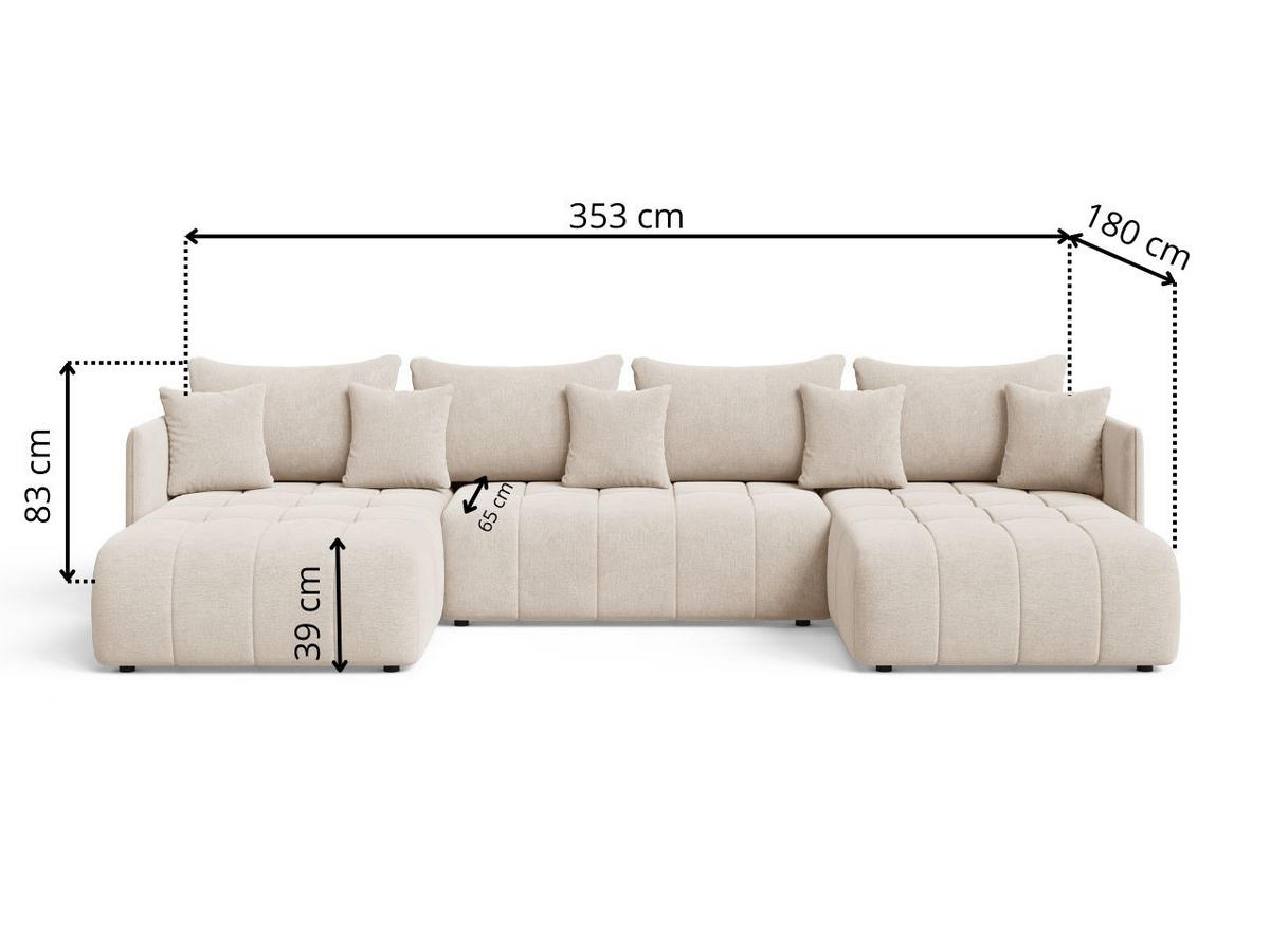ECKSOFA Ardi U Anthrazit - Anthrazit, Holz/Textil (353/180cm) - Graingold