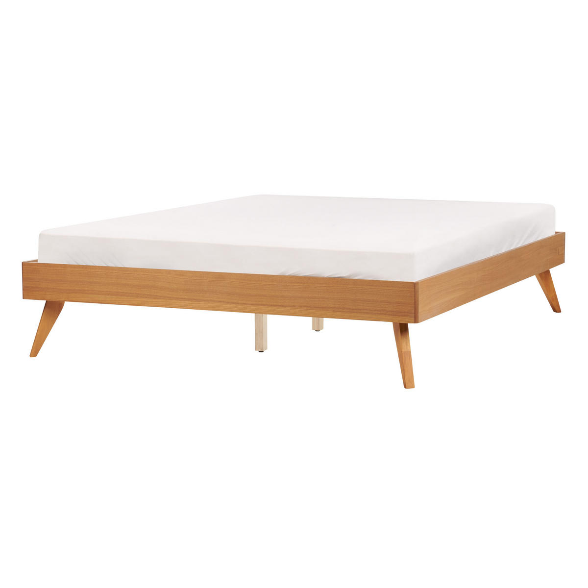 BETT Heller Holzfarbton 140x200 cm Berric - Hellbraun, Holzwerkstoff (140/200cm) - Beliani