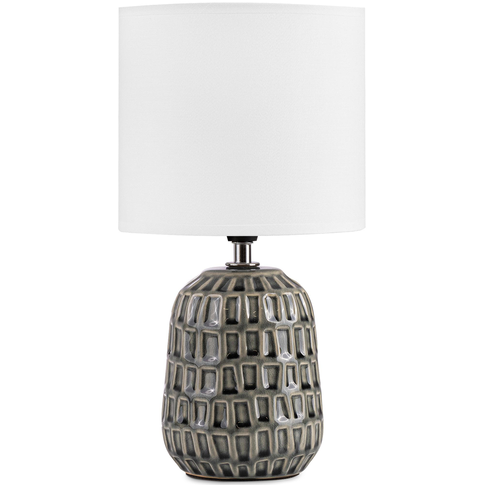 TISCHLAMPE STANDI 2-er Set, Grau - Grau, Keramik/Textil (17/17/32cm) - KONSIMO®