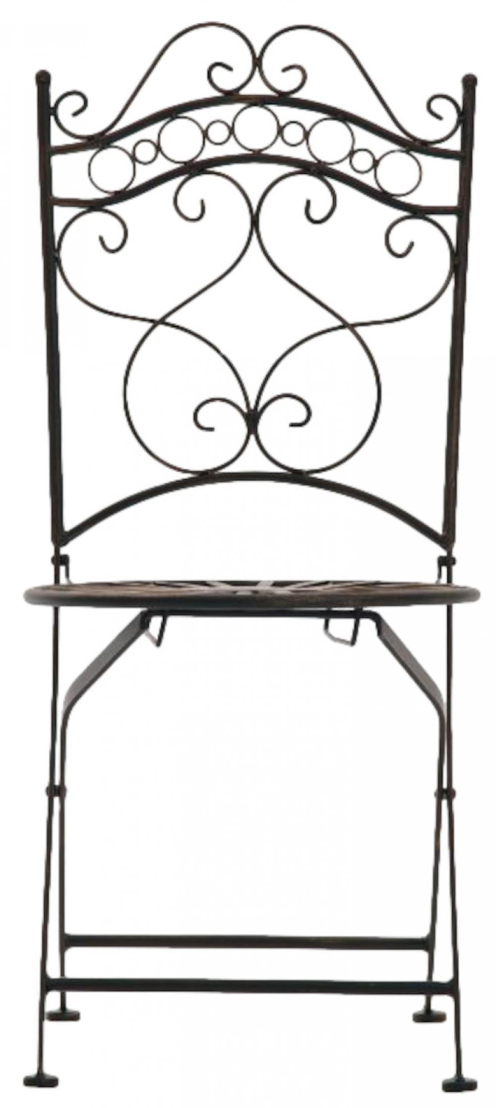 GARTENKLAPPSTUHL 2er Set Metall bronze - Bronzefarben, Metall (40/92/50cm) - CLP