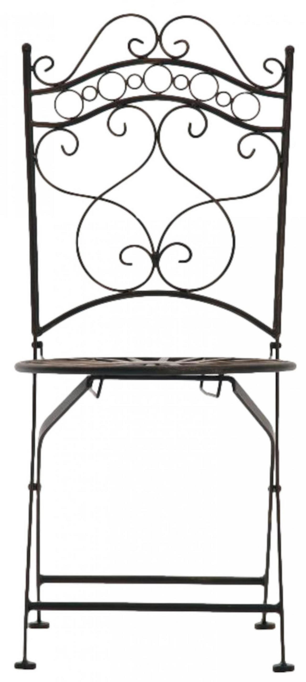 GARTENKLAPPSTUHL 2er Set Metall bronze - Bronzefarben, Metall (40/92/50cm) - CLP