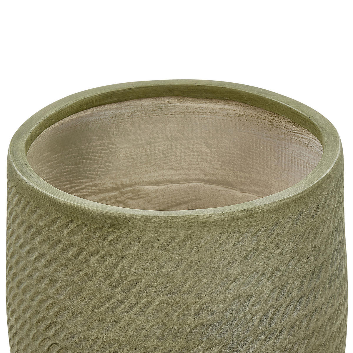 BLUMENTOPF olivgrün rund 39/39/44 cm Livadia - Grün, Naturmaterialen (44cm) - Beliani