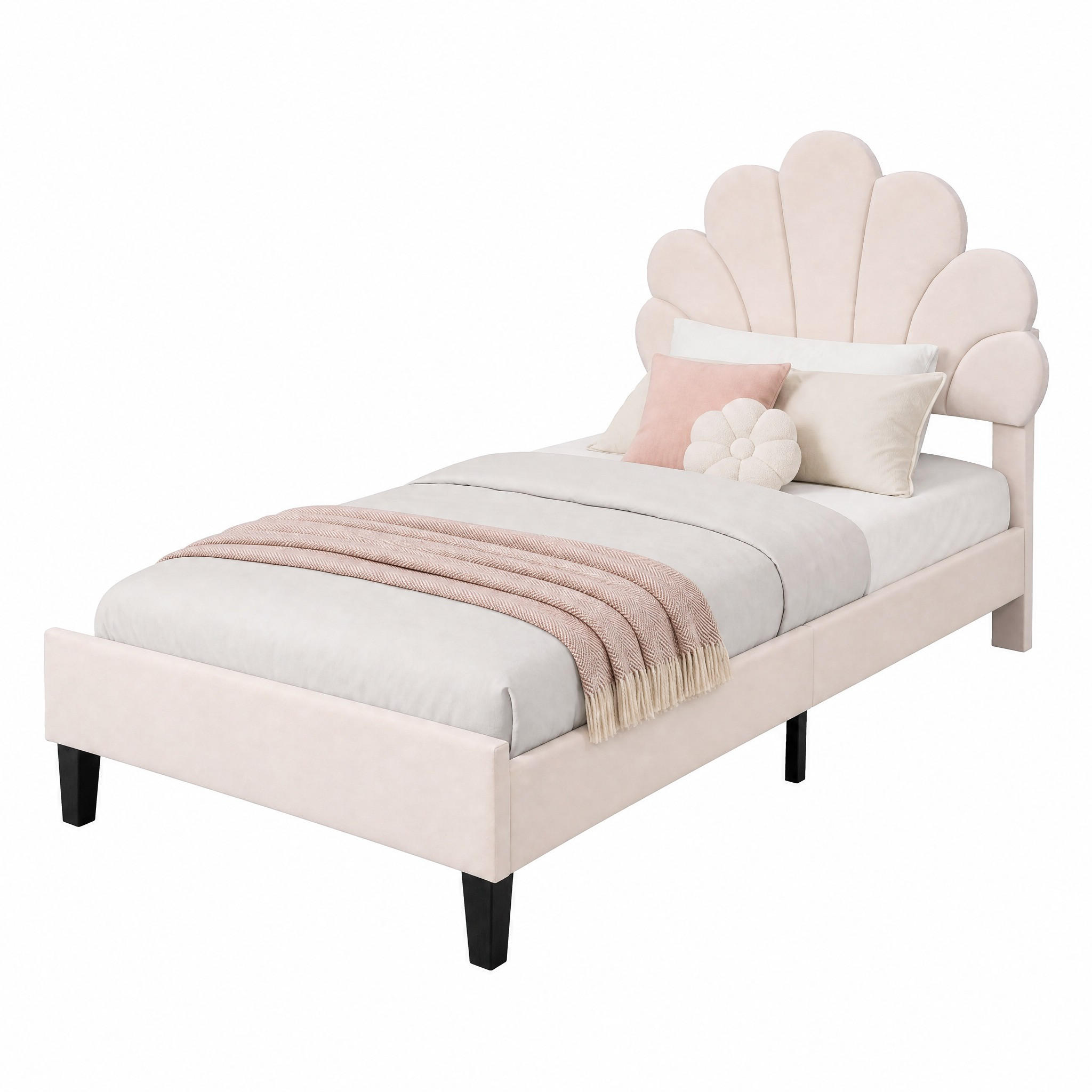 Beauniv Polsterbett Beige 90x200 cm