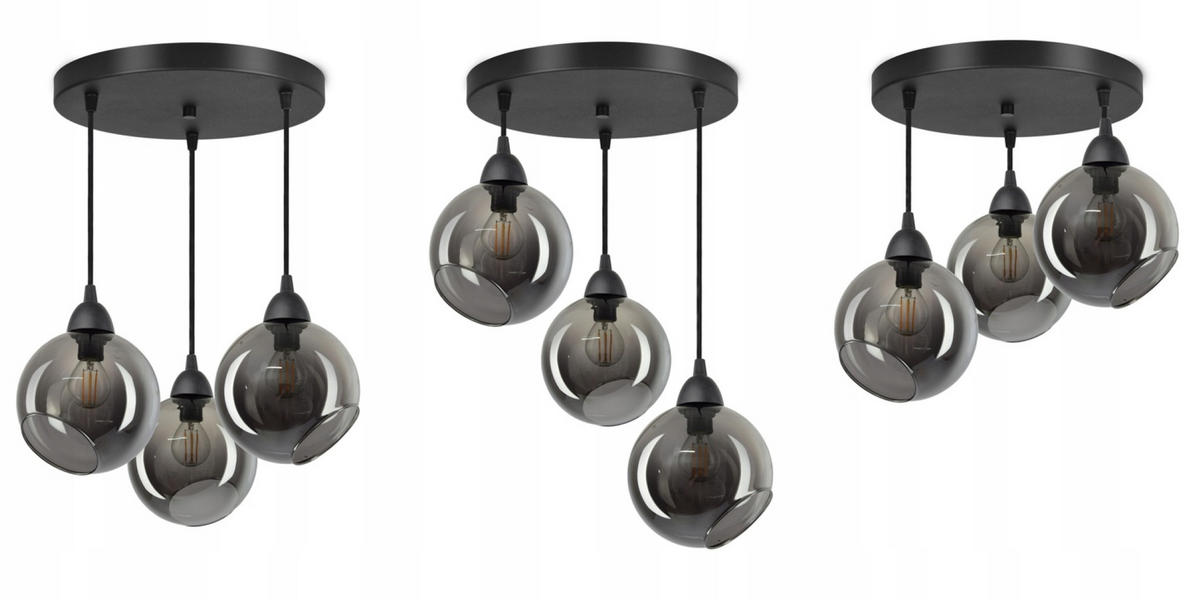 PENDELLEUCHTE Kogel - Transparent/Anthrazit, Glas/Metall (35/35/80cm) - kiki design