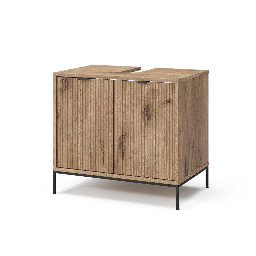 WASCHTISCHUNTERSCHRANK Eliza Viking Oak 70 x 63 cm mit 2 Türen - Eiche Wotan, Holzwerkstoff (70/63/45.1cm) - Vicco