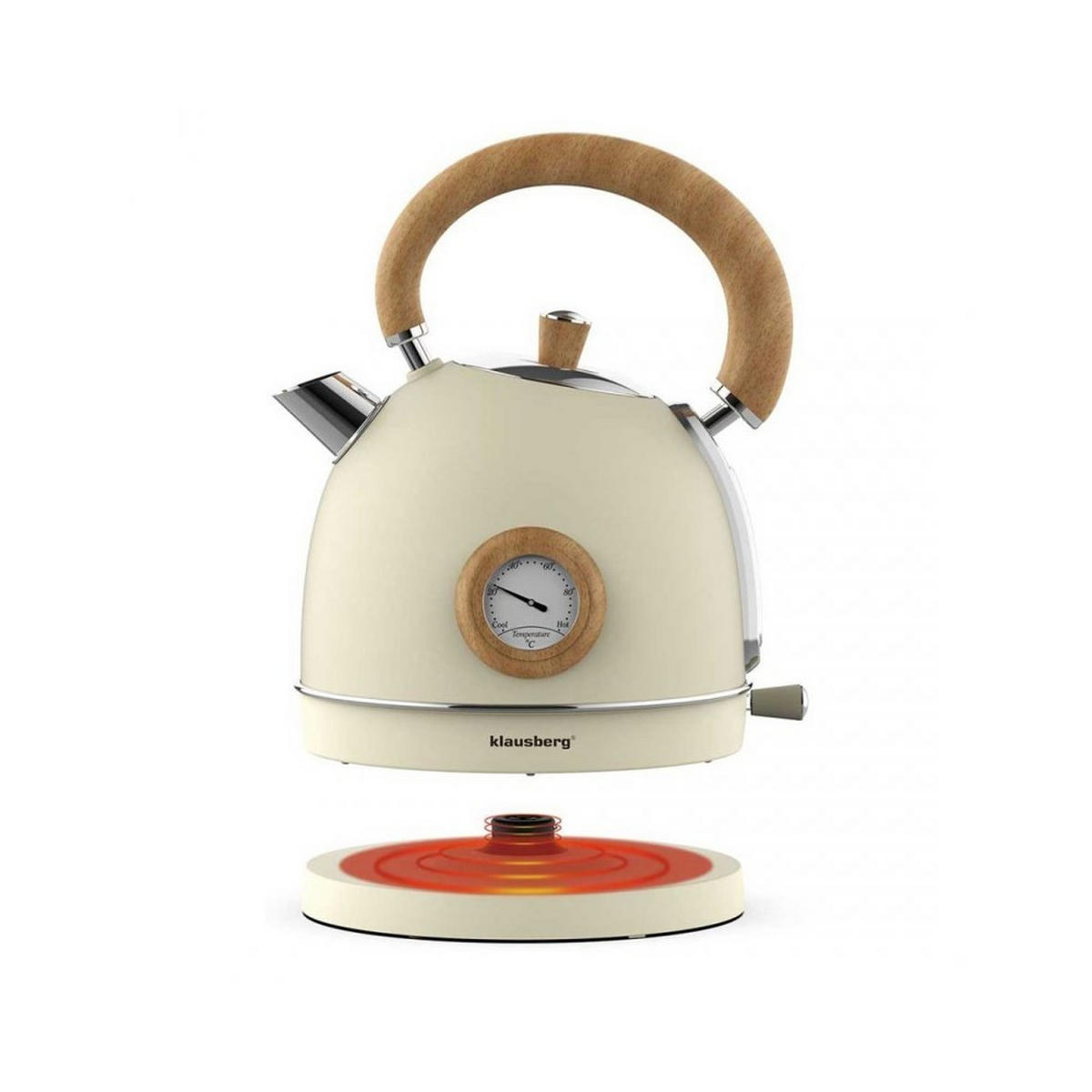 WASSERKOCHER ELEKTRISCH Creme 22/18/25 cm KB7906 - Creme, Metall (18/25/22cm) - Klausberg 