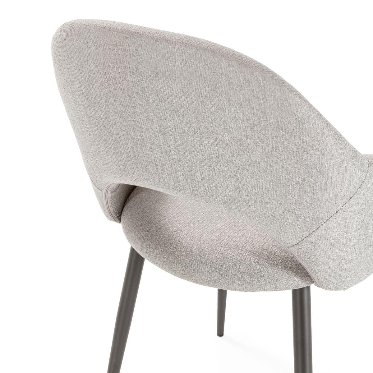 STÜHLE 2er-Set mit Stoffbezug und Metallfüßen 57/84/54 cm - Grau, Textil (57/84/54cm) - Calicosy