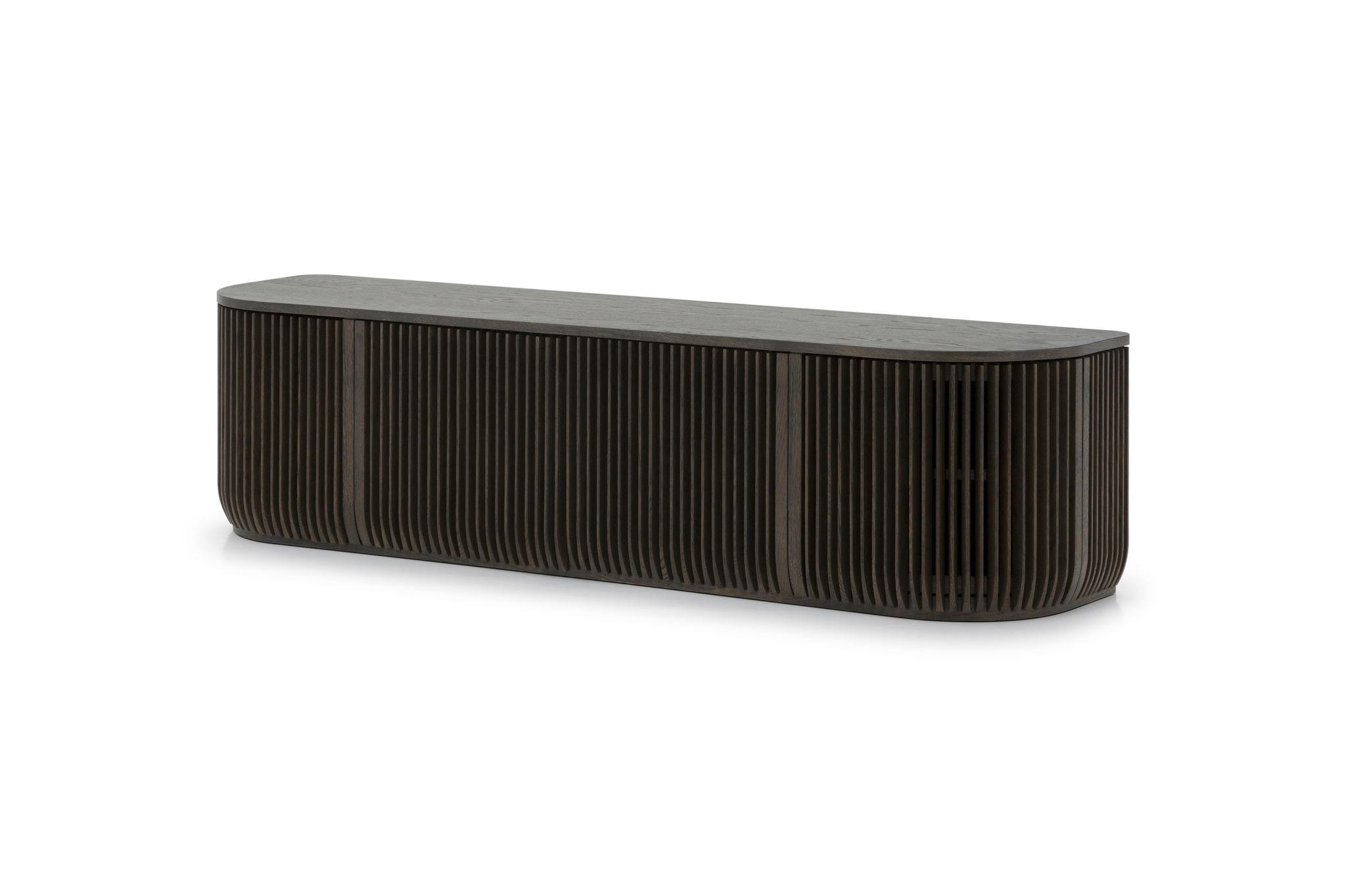 TV-MÖBEL Franz, Braune Massiveiche - Braun, Holz (45/45/175cm) - WOODEK