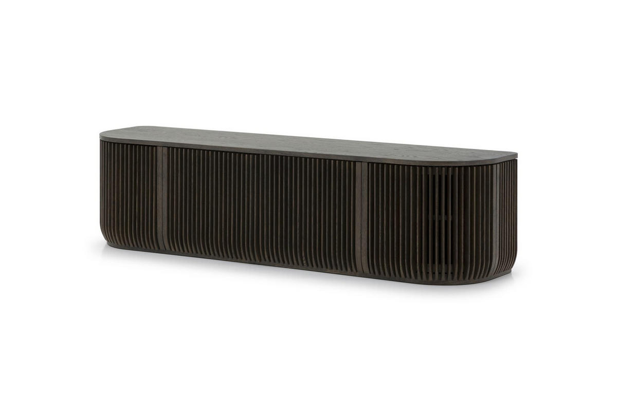 TV-MÖBEL Franz, Braune Massiveiche - Braun, Holz (45/45/175cm) - WOODEK