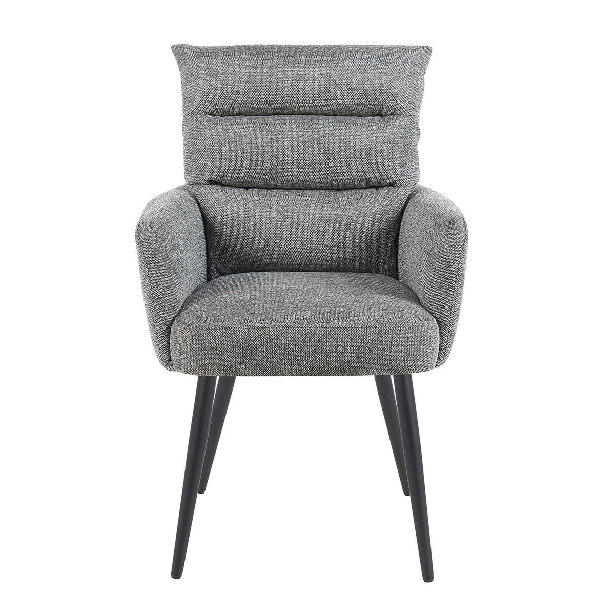 ESSZIMMERSTUHL Mika-Yann - Schwarz/Grau, Textil/Metall (59/94/66cm) - DUBI Möbel