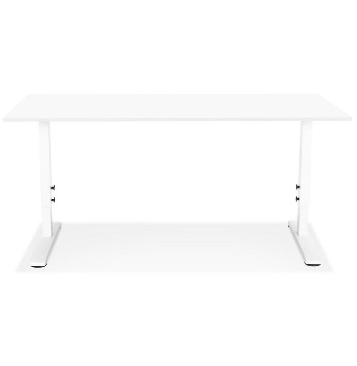 SCHREIBTISCH Höhenverstellbar Ergonomisch Design PELANO, Weiß 160x80x86,2 cm - Weiß, Holz/Metall (80/160/86cm) - KADIMA DESIGN