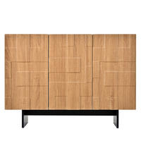 SIDEBOARD Natur Holzoptik Schwarz 3 Türen Verstellbare Böden - Multicolor, Holzwerkstoff (105/76/33.5cm) - FLIEKS