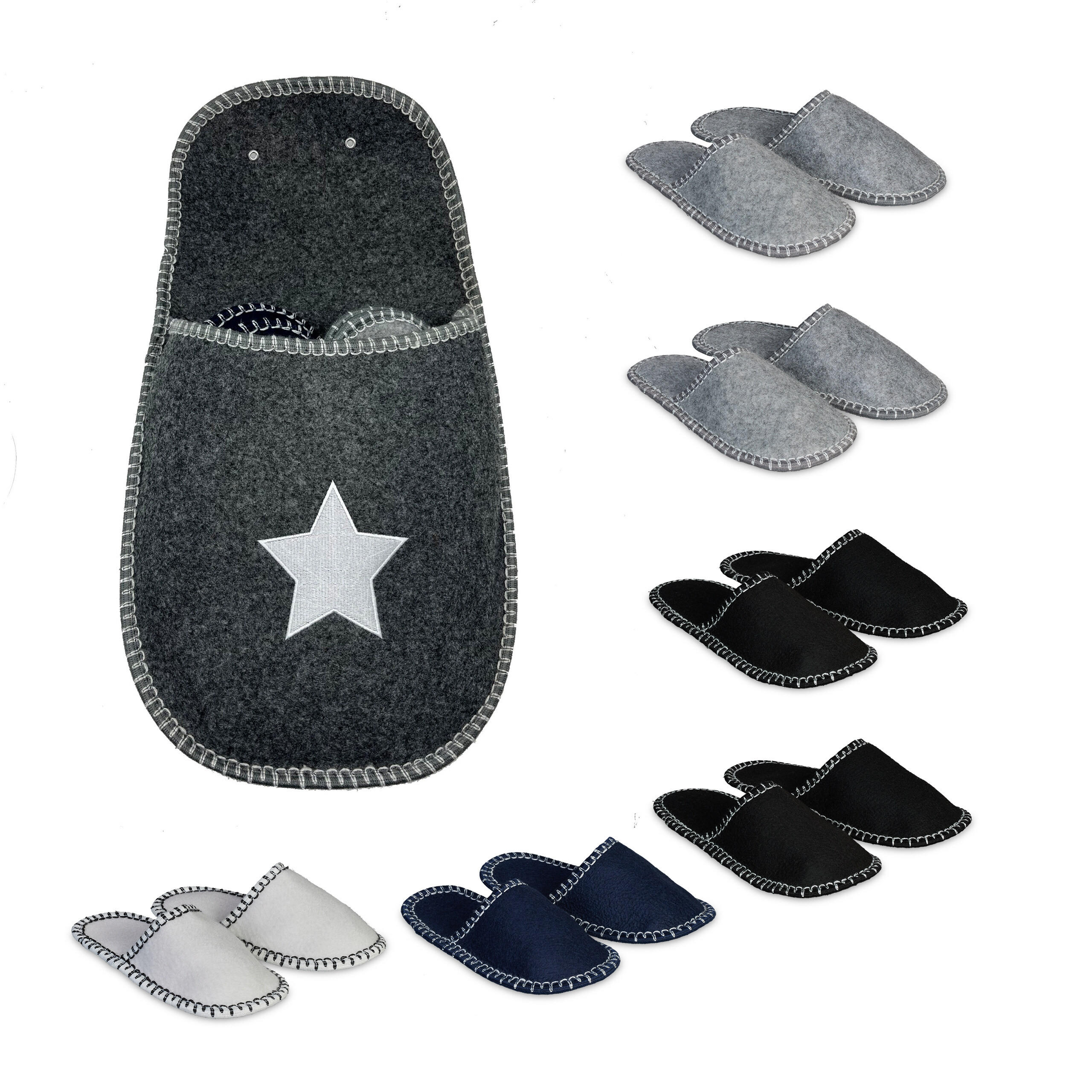 6XPANTOFLE pro hosty - různobarevná, textil (28/50/6cm) - Relaxdays