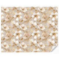 TAPETE - Blumen - künstlerisch - Gold - 280x240 cm - Beige, Papier (280/240cm) - OnlyWow