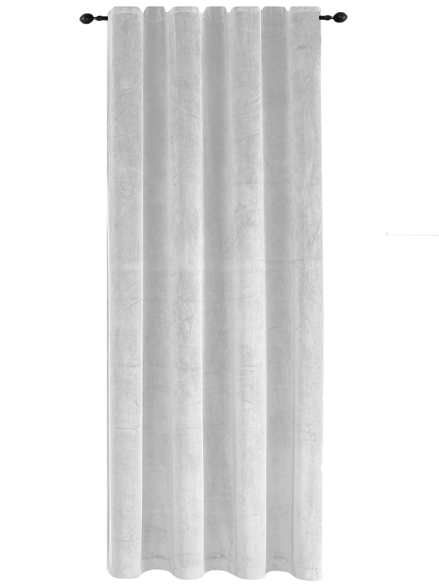 VORHANG Kräuselband Samt 140/145 cm weiß - Weiß, Textil (140/145cm) - TiborTex