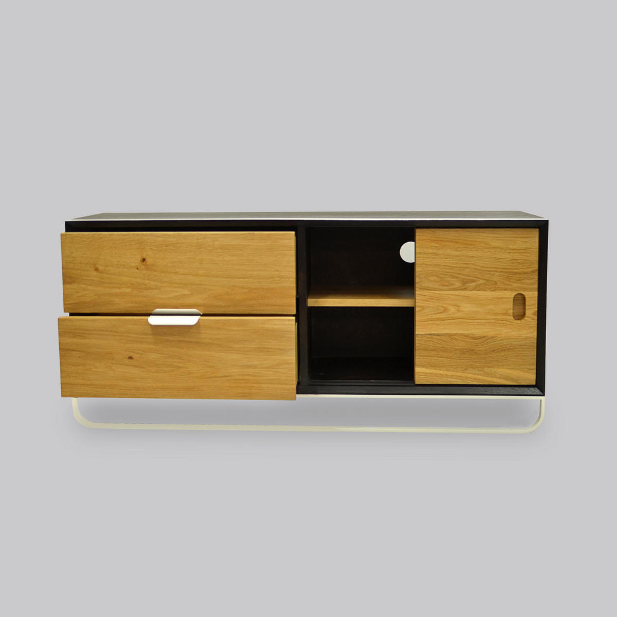 HOLZGEFERTIGTE TV-Kommode für das Wohnzimmer DENIS - Eichefarben, Holz (120/55/35cm) - Rawood Furniture