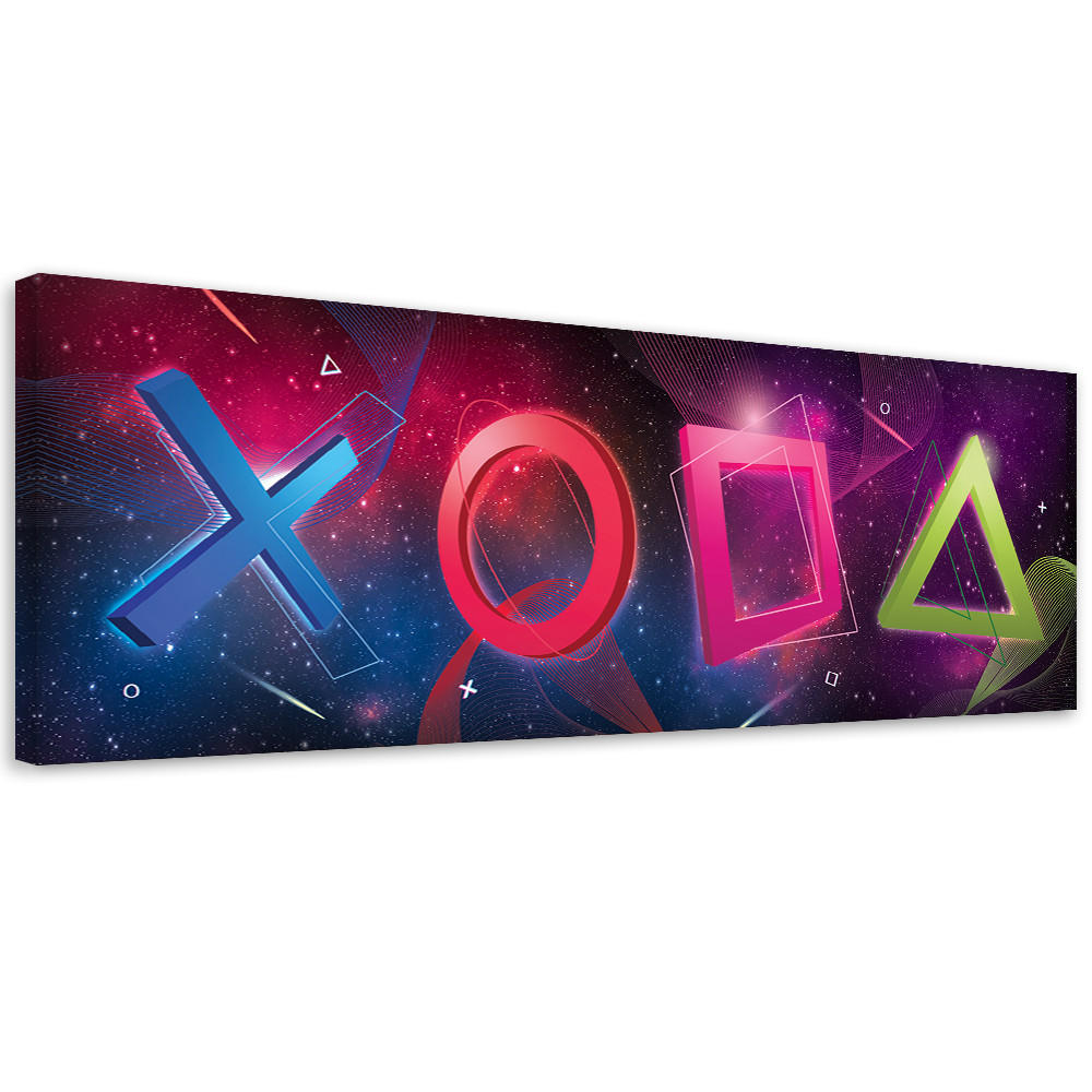 LEINWANDBILD Spielkonsole für Gamers 150x50cm - Multicolor, Textil (150/50cm) - Feeby