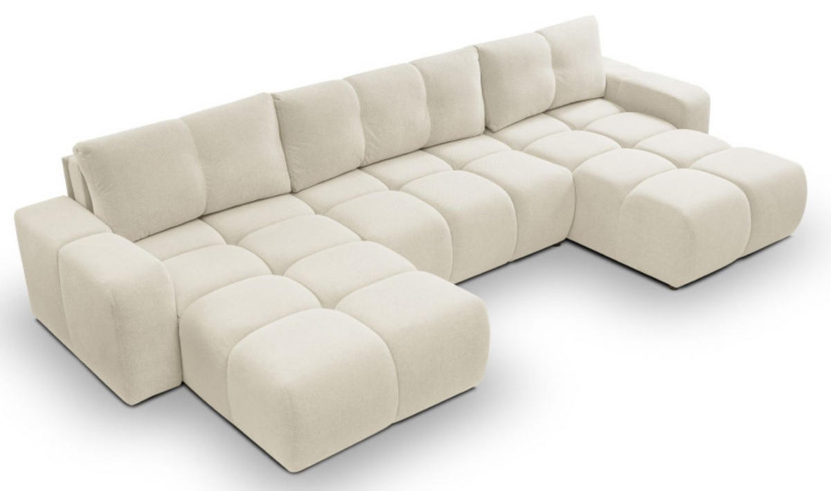 ECKSOFA Beige Curio 09 Mit Schlaffunktion Ausziehbar - Beige, Textil (359/177cm) - Sepro Meble