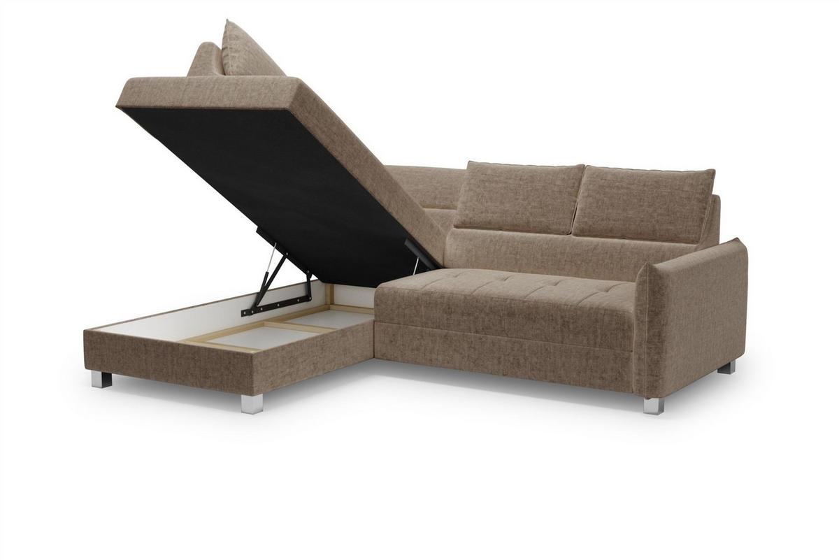 ECKSOFA Marno - Taupe, Holzwerkstoff/Textil (260/200cm) - Fun Möbel