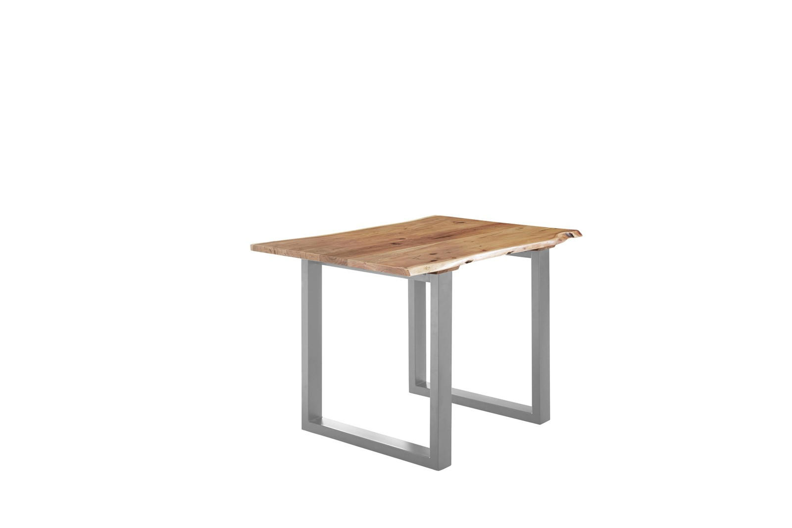 ESSTISCH LUBIN - Beige/Silberfarben, Holz/Metall (80/140/77cm) - SAM