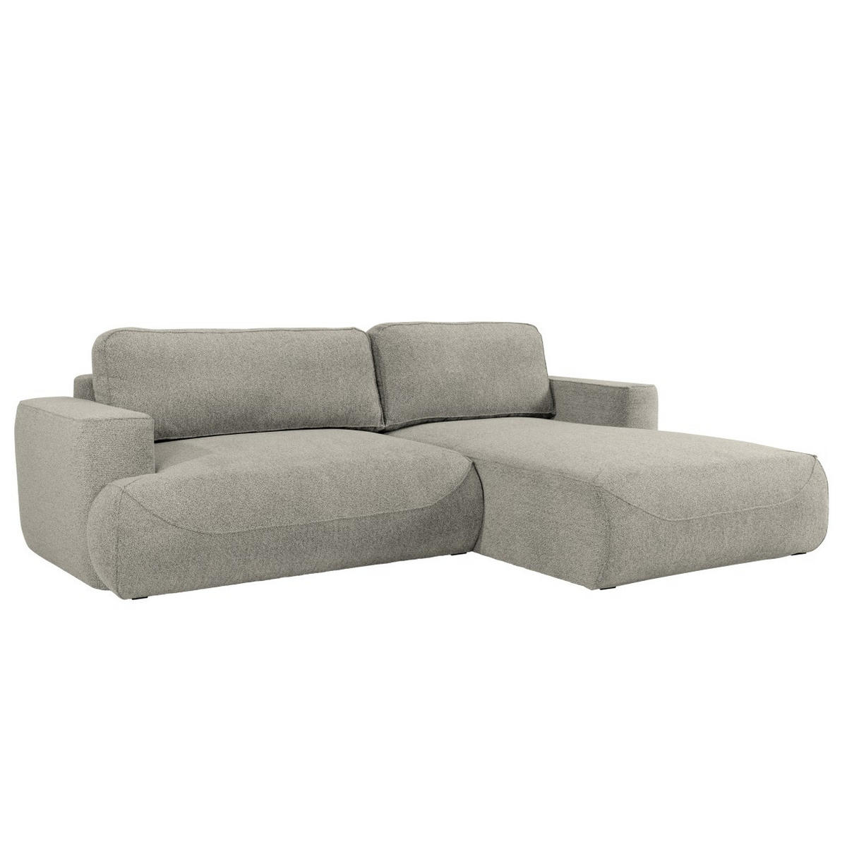 ECKSOFA LUNA mit Bettkasten und Schlaffunktion, Hellgrau - Hellgrau, Textil (271/195cm) - KS Home Concept