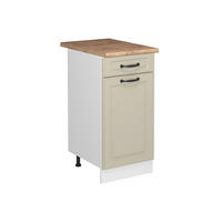 SPODNÍ SKŘÍŇKA KUCHYŇSKÉ LINKY R-Line, Písečná venkovský dům/Bílá, 40 cm pracovná doska Dub Goldkraft - bílá/písková barva, kompozitní dřevo (40/81.6/60cm) - Vicco
