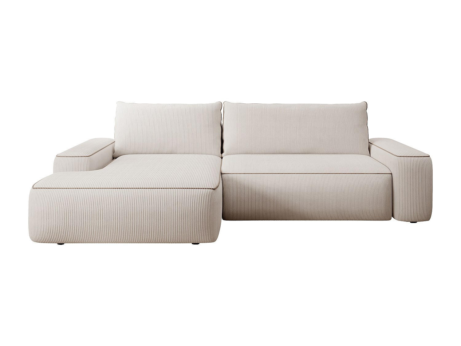 SCHLAFSOFA - 4 Personen - Samt, Stoff - Beige - - Beige, Textil (264/87/162cm) - Vente-Unique