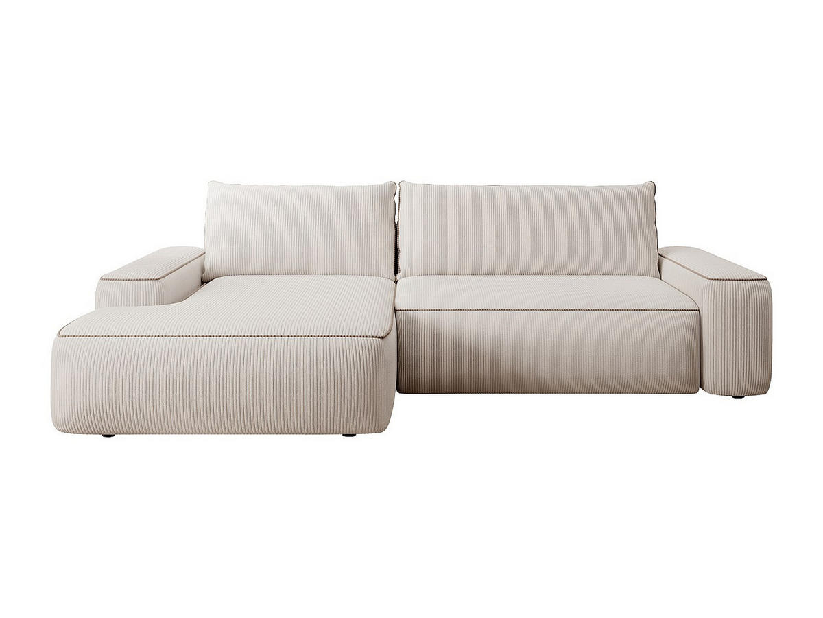 SCHLAFSOFA - 4 Personen-Sitzer - Samt, Stoff - Beige - - Beige, Textil (264/87/162cm) - Vente-Unique