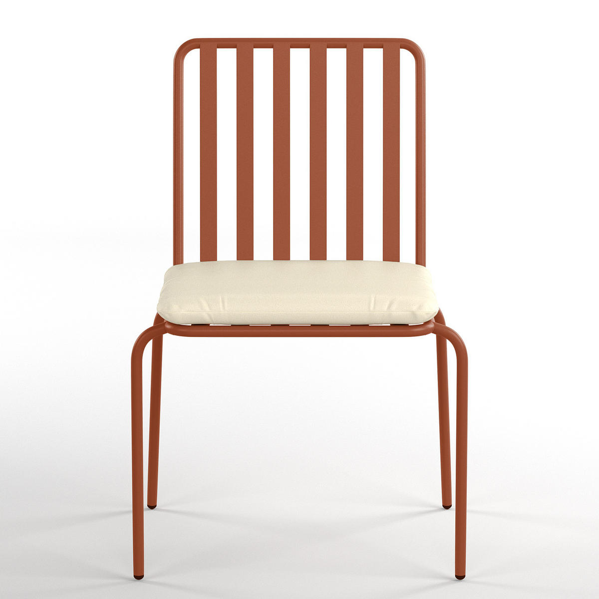 GARTENSTUHL - 2er-Set - Stahl - Terracotta, Textil/Metall (54/87/57cm) - home24