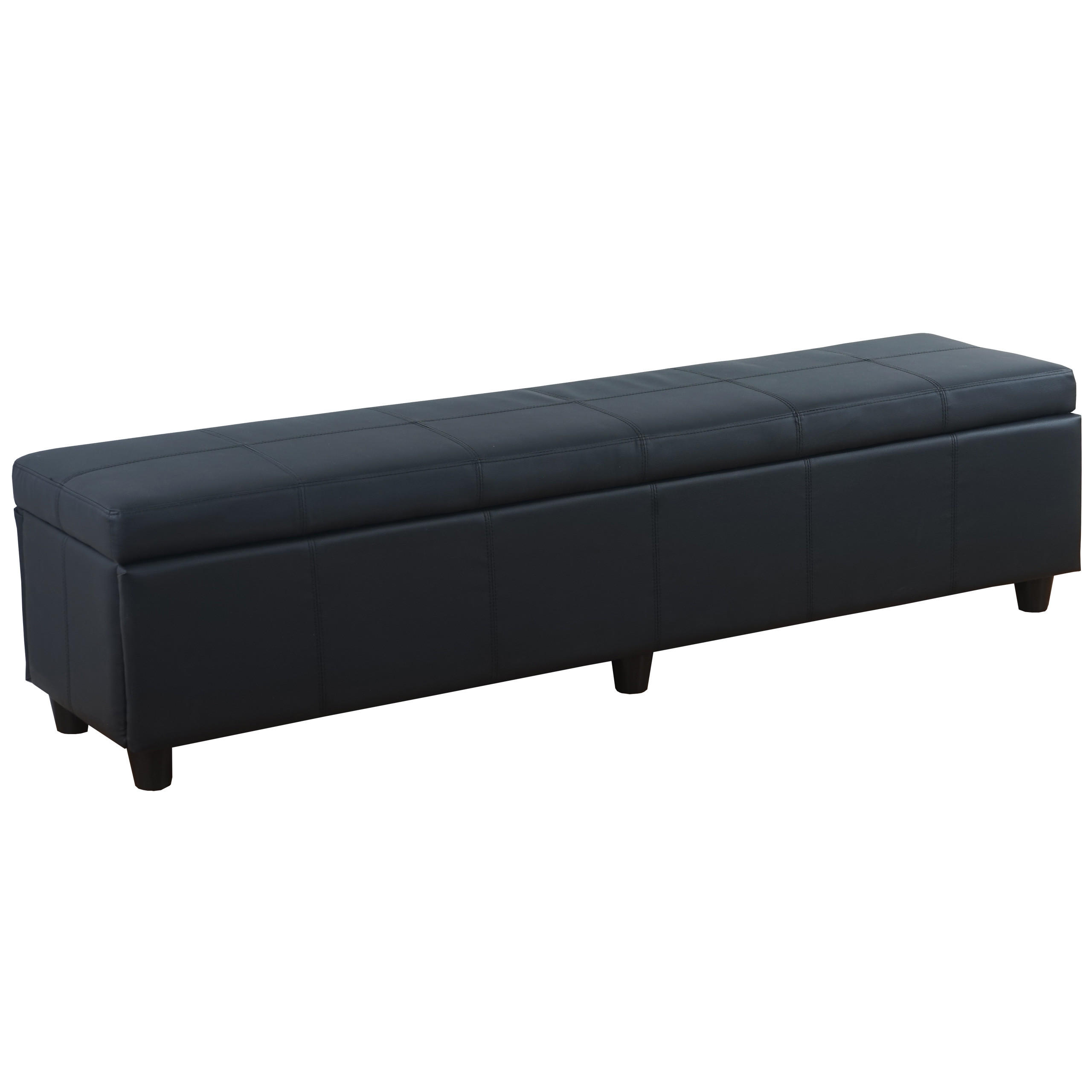 SITZBANK MIT AUFBEWAHRUNG XXL Schwarz, Anthrazit - Anthrazit/Schwarz, Textil (180/45/45cm) - MCW