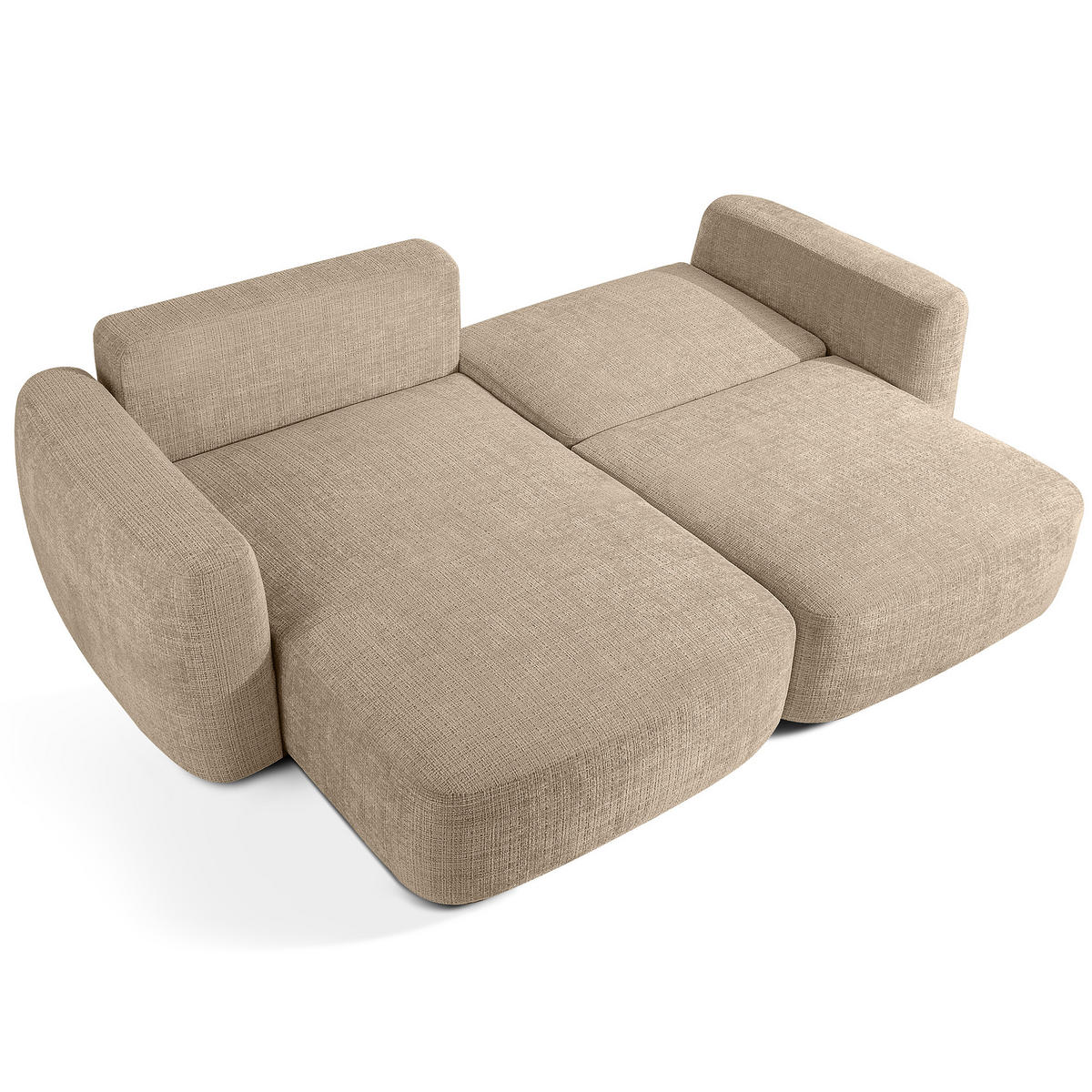 ECKSOFA links ELOSA - Beige, Holz/Textil (245/165cm) - KONSIMO®