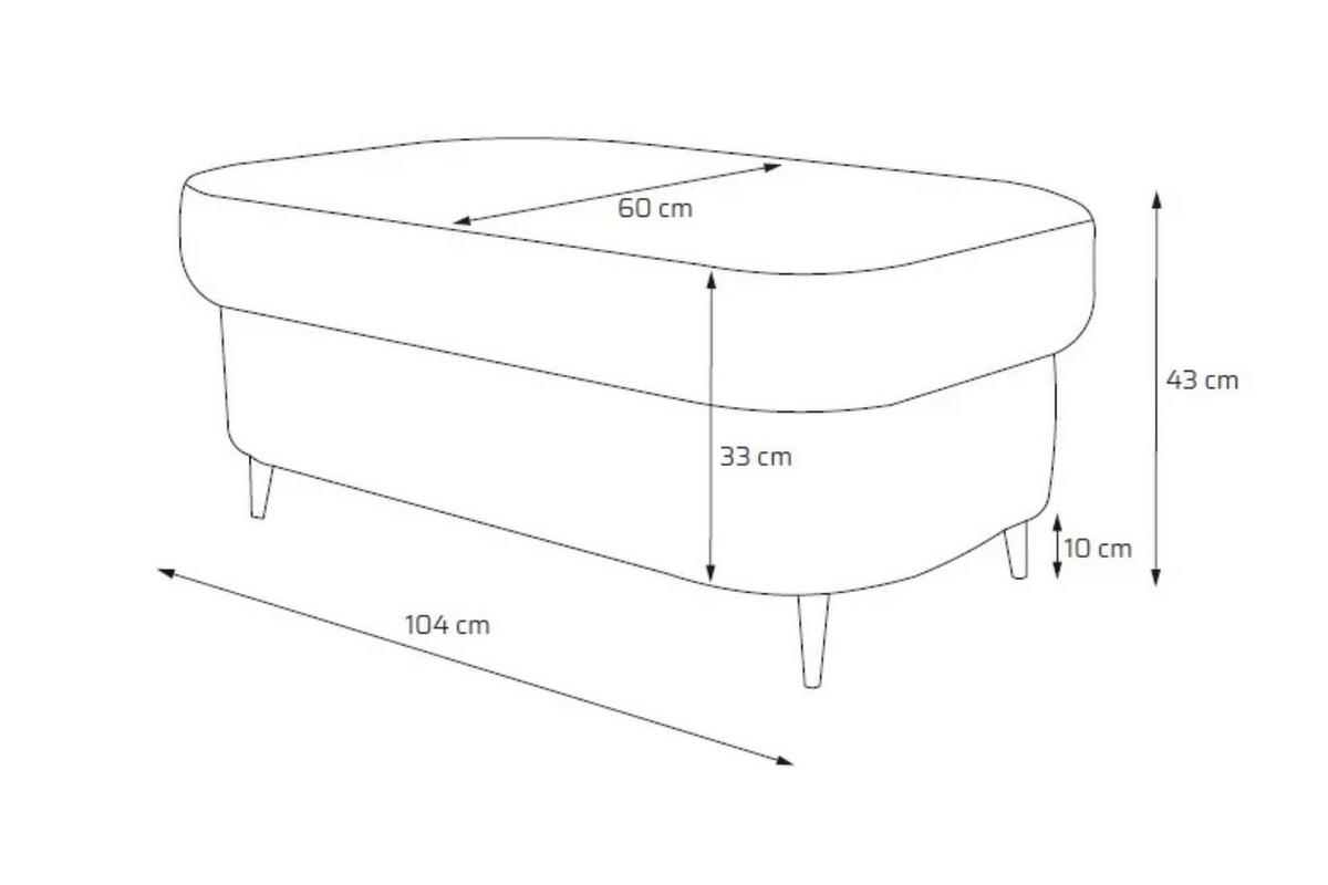 POUF PRIAM 104 x 60 cm Velours Grau - Schwarz/Grau, Holz/Textil (104/43/60cm) - Muffo