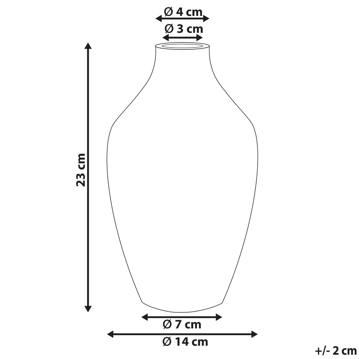BLUMENVASE Steinzeug weiß Helike - Weiß, Stein (23cm) - Beliani