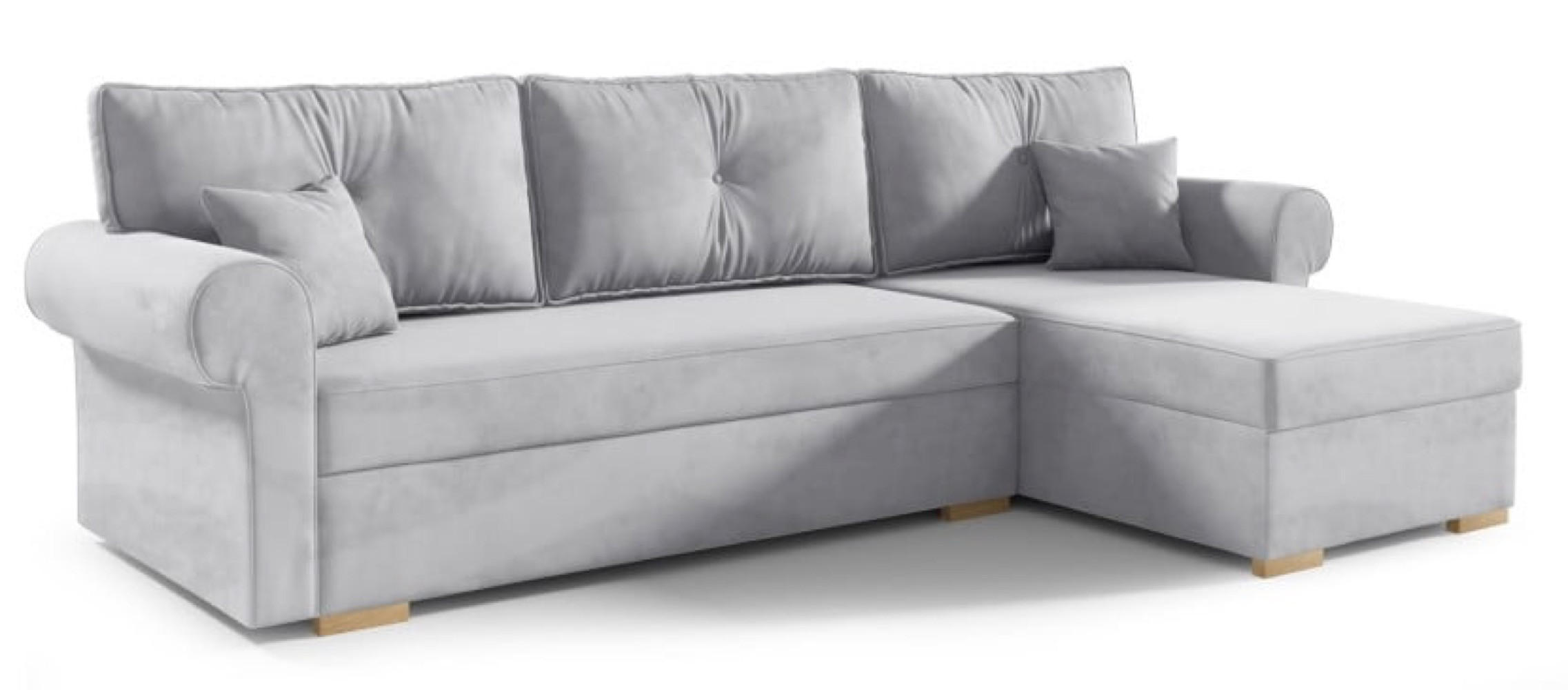 ECKSOFA Grau LION Mit Schlaffunktion Rechts - Grau, Textil (238/85cm) - Sepro Meble