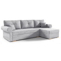 ECKSOFA Grau LION Mit Schlaffunktion Rechts - Grau, Textil (238/85cm) - Sepro Meble