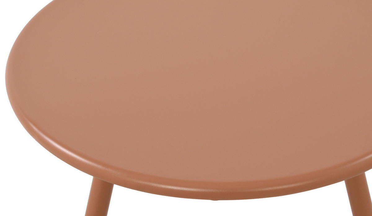 COUCHTISCH rund 50 cm Kunststoff terracotta - Terra cotta, Kunststoff/Metall (50/50/40cm) - CLP