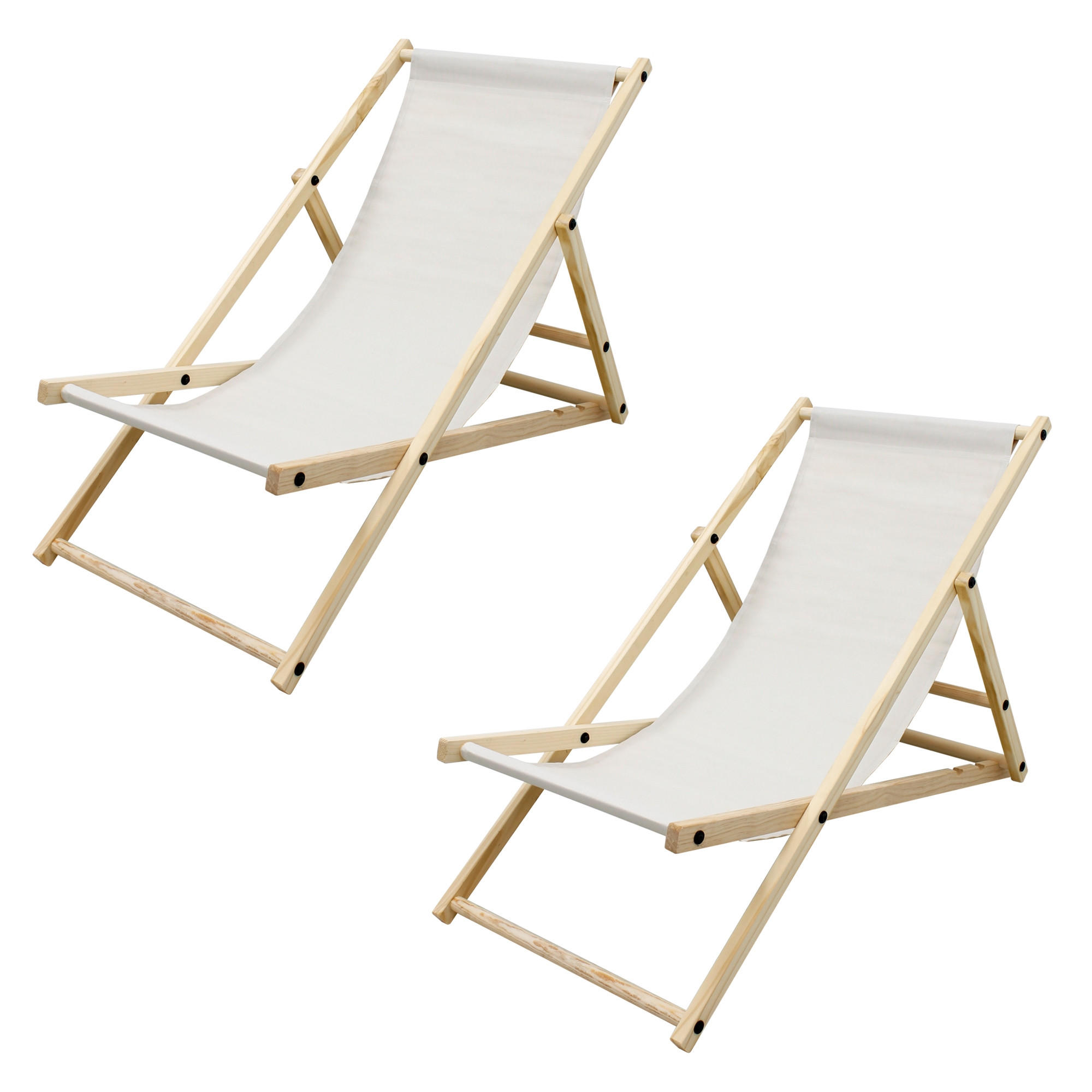 LIEGESTUHL samt Beige 2er Set - Beige, Holz (52/83/117cm) - ECD-Germany