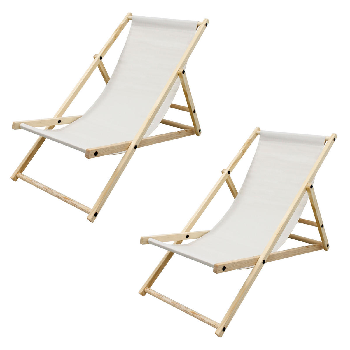 LIEGESTUHL samt Beige 2er Set - Beige, Holz (52/83/117cm) - ECD-Germany