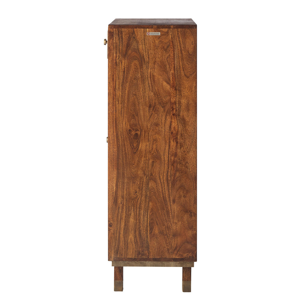 SCHUHKOMMODE - Akazie massiv / Metall - Braun/Akaziefarben, Holz (88/120/40cm) - home24